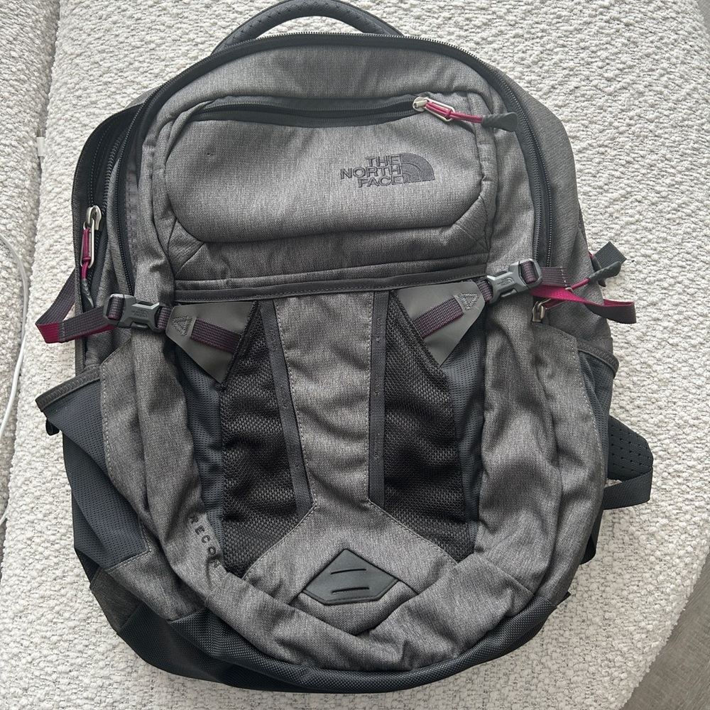 The North Face Gray Recon Backpack with Geometric Design